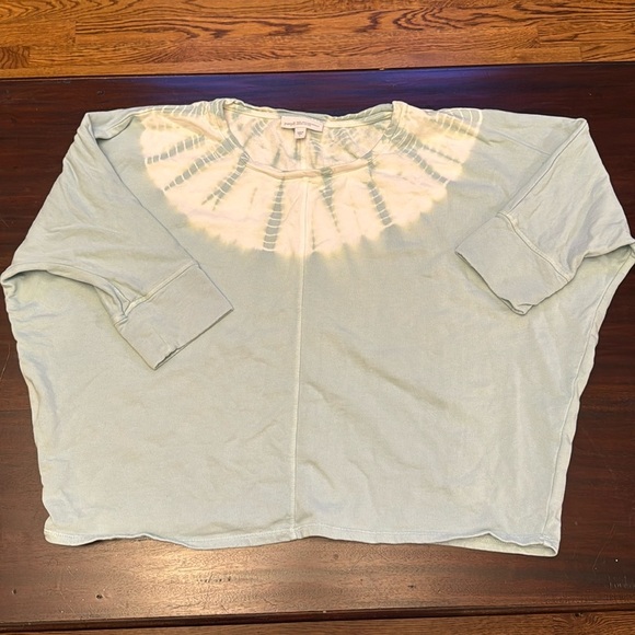 J. Jill Pure Jill mint green tie dye dolman sleeve sweatshirt size large - Picture 1 of 5